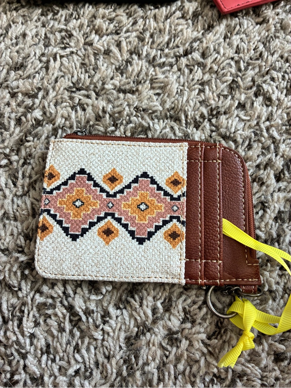 Wrangler Brown and Cream Embroidered Key & Card Holder